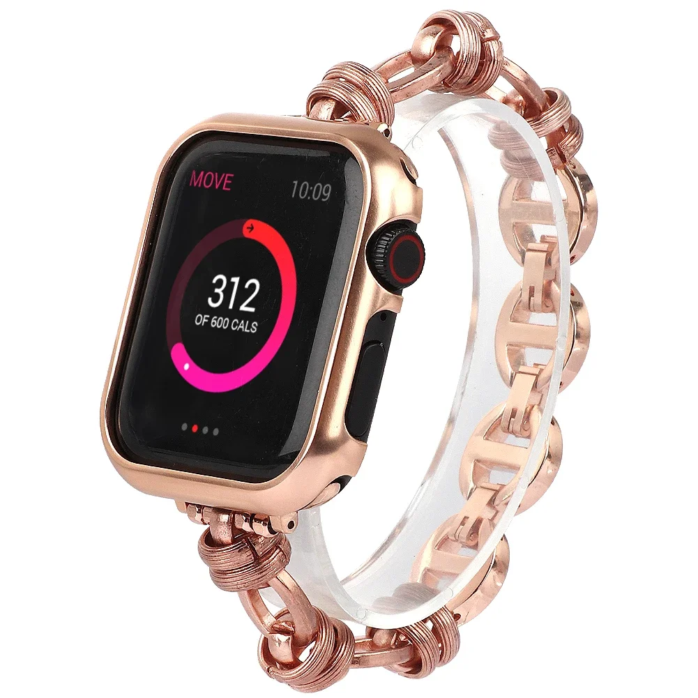 Metal Strap for Apple Watch Series Ultra 10 9 8 7 45mm 41mm 42mm 46mm 6 5 4 SE 44mm 40mm Stainless Steel Chain Wristband Correa