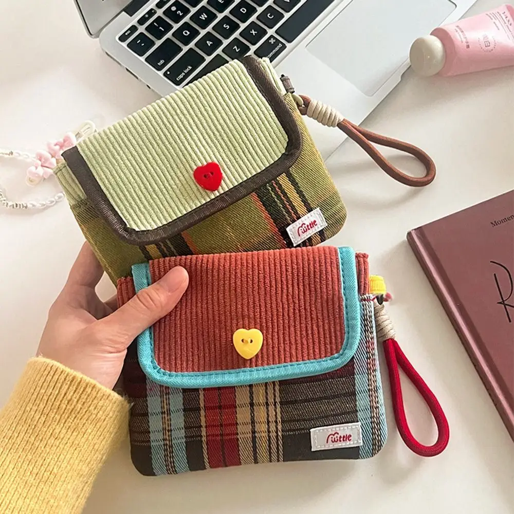 Portable Data Cables Organizer Sanitary Pads Bag Large Capacity Contrast Color Cosmetic Bag Multipurpose Coin Purse Women Girls