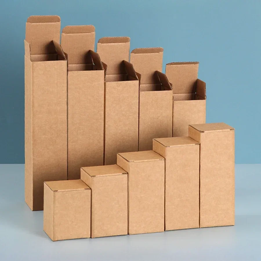 20pcs Thick Kraft Paper Box Rectangular Three-layer Corrugated Paper Carton Paper Boxs for Outer Package of Water Cups Umbrellas