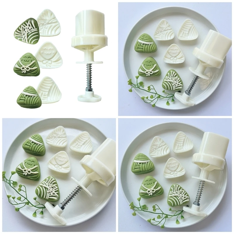 Easy to Use Mooncakes Molds Mooncakes Stamps Zongzi Shaped Mungs Bean Cake Molds Bakings Tool Perfect for Mooncakes B03E