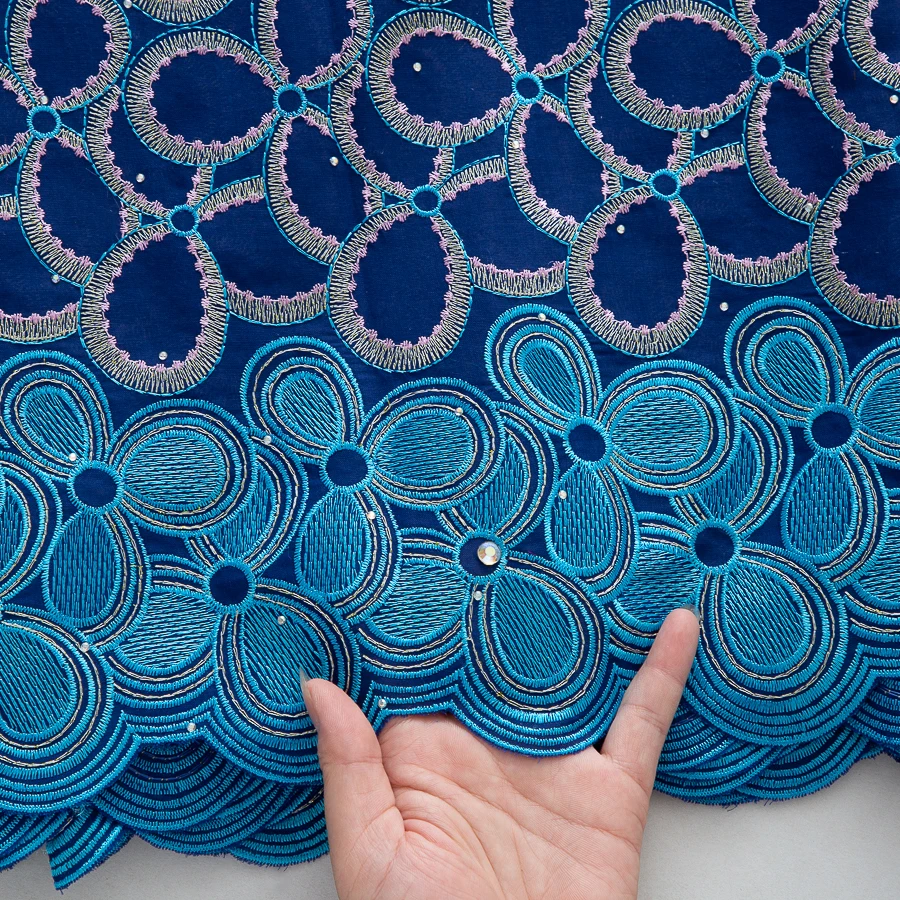 SJD الدانتيل السويسري الفوال نسيج القطن الأفريقي الدانتيل 2025 جودة عالية 5 ياردة النيجيري القطن الدانتيل للخياطة النساء فستان الحفلات 4460