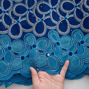 SJD KRAJKA Švýcarská voile Africká bavlněná krajková látka 2025 Vysoce kvalitní 5 yardů Nigerijská bavlněná krajka pro šití dámských společenských šatů 4460 10 nejlepší prodej tradiční nigerijská svatební látka - №2