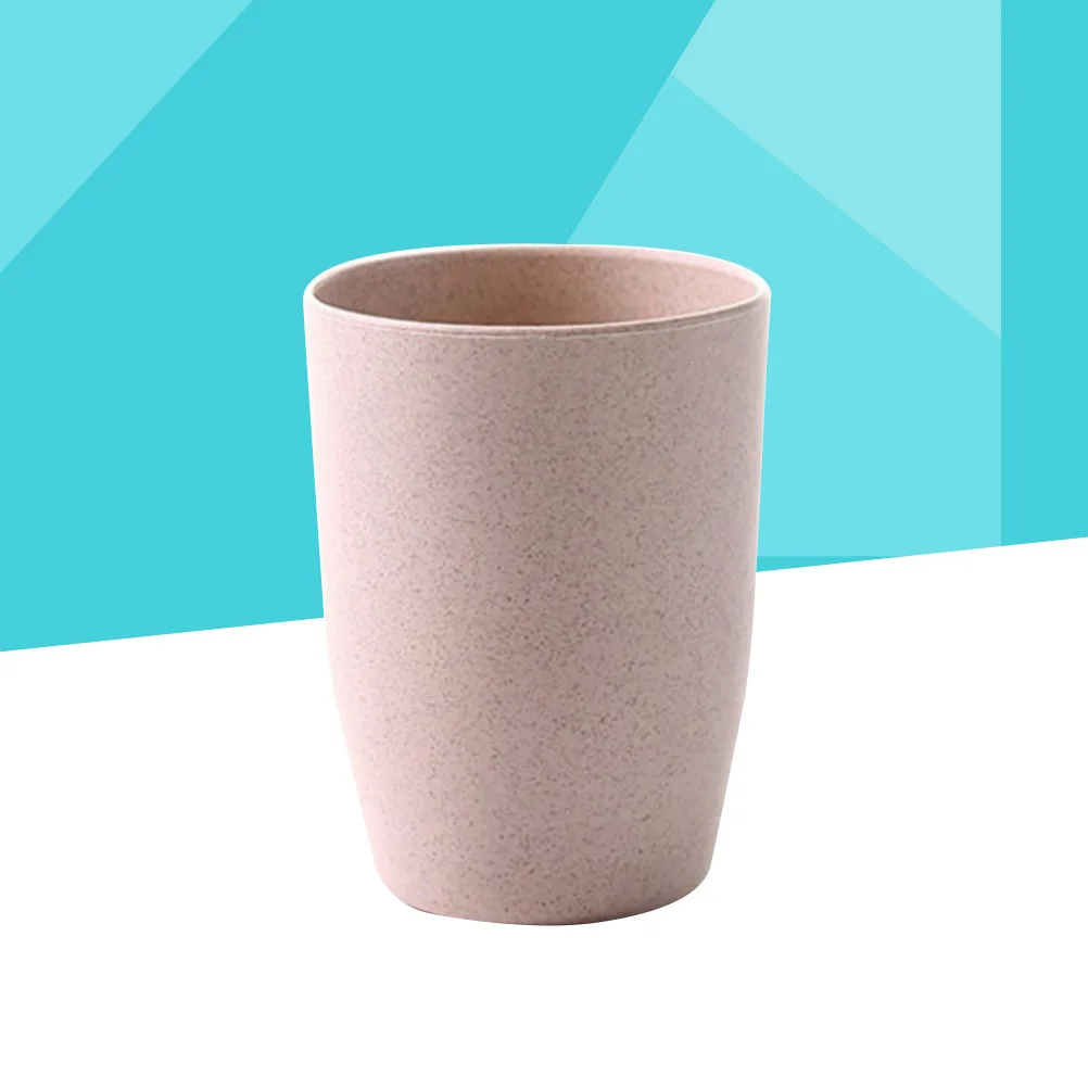 

Bathroom Tooth Cup Wheat Stem Simple Round Mounthwash Mug for Children Adults (Northern Europe Pink)