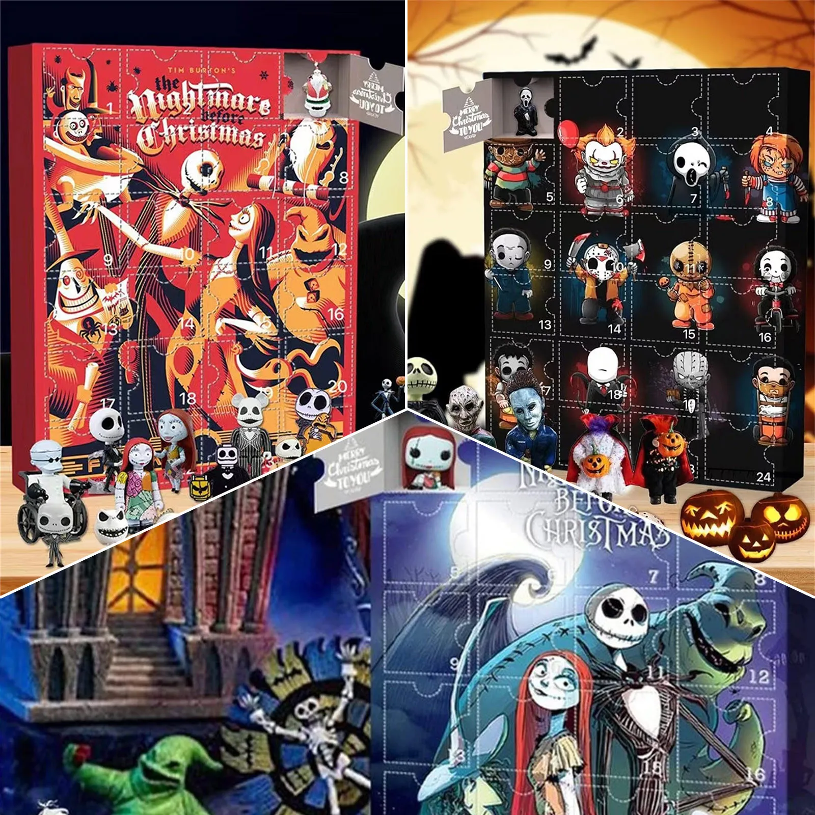 Halloween Doll Advent Calendar Contains 24 Gifts Halloween Horror Figures Advent Calendar Halloween Countdown Calendar With Surp