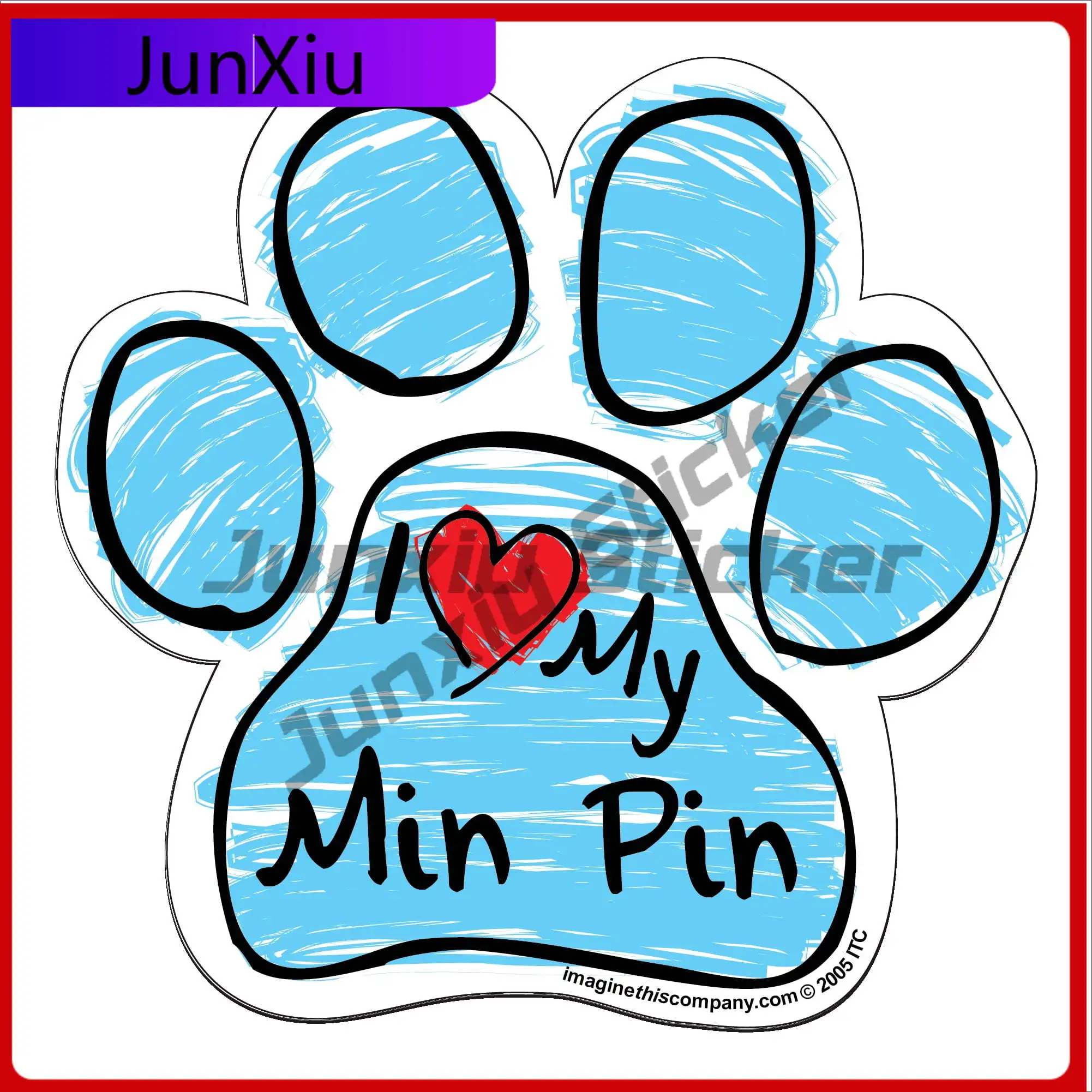 

Min Pin Blue Scribble Retro Car Truck Truck Bumper Truck Vinyl Decal Accessory Retro Vintage Aesthetic Aesthetic Cute