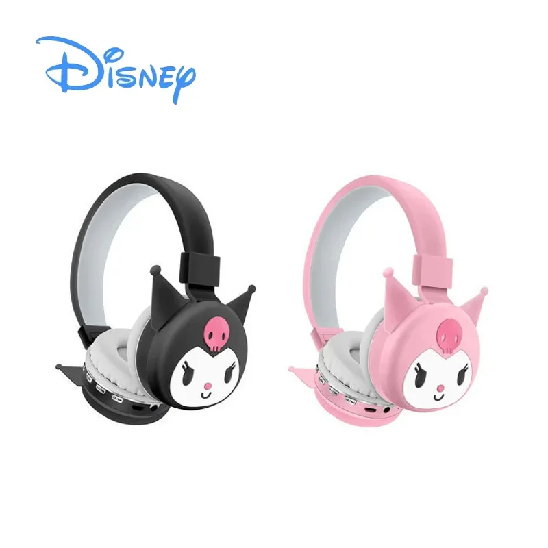 Sanrio Hello Kitty Kuromi Bluetooth Headphone Wireless Headsets Cartoon with Mic Foldable Lightweight Earphone for Phones Laptop