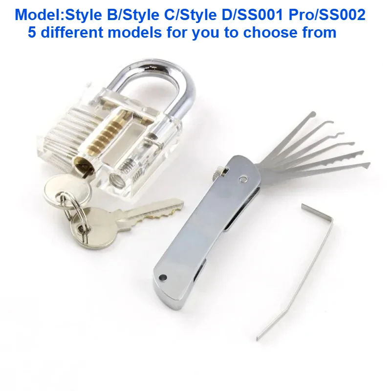 

Lishi Lock Picking SS001 SS002 2 in1 Locksmith Tools Master Key Decoder Micha Jackknife Lock Picking Set Wrench Professionals