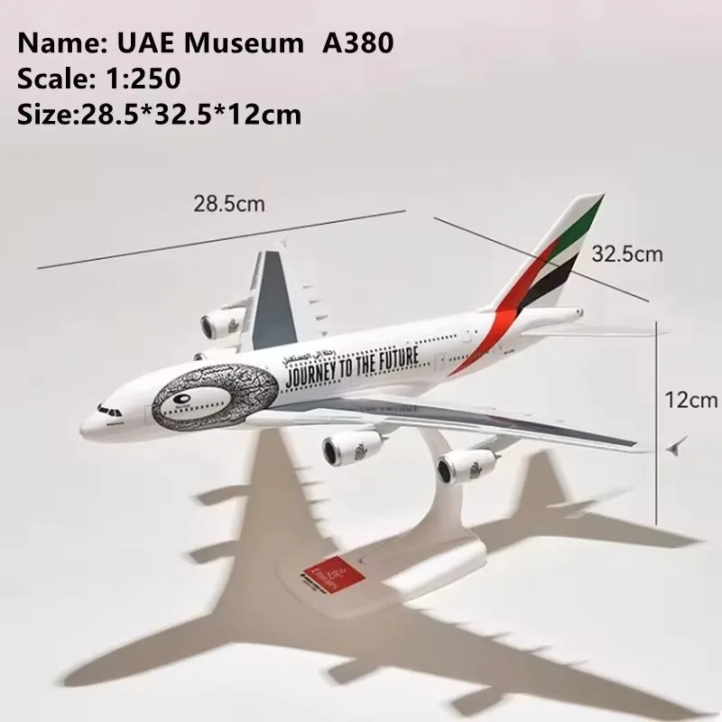 新しい1/250スケールA380 UAEエミレーツ航空機シリーズ50周年記念/野生