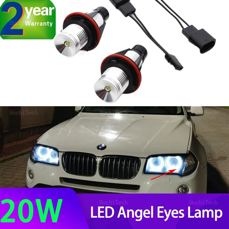 Bright 20W LED Angel Eyes Marker Lights Bulbs Lamp for BMW E87 E39 M5 E60 E61 E63 E64 M6 E65 E66 E83 X3 E53 X5 2000-2008