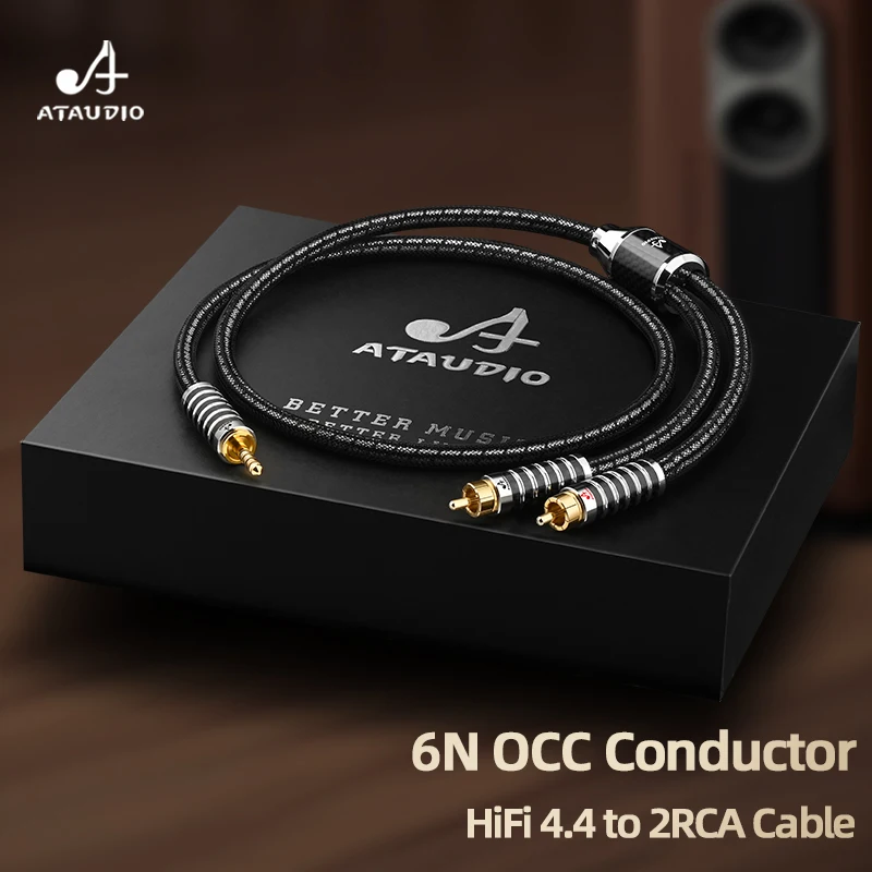 HiFi OCC Silver Plated 4.4mm to 2RCA Audio Cable High Grade 2.5mm/4.4mm to RCA Y Splitter Amplifier Headphone Balance Cable