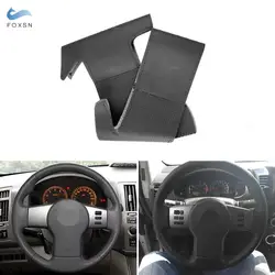 Hand-stitched Black Perforated Leather Car Steering Wheel Cover For Nissan Pathfinder III Frontier Xterra Navara 2005 - 2015