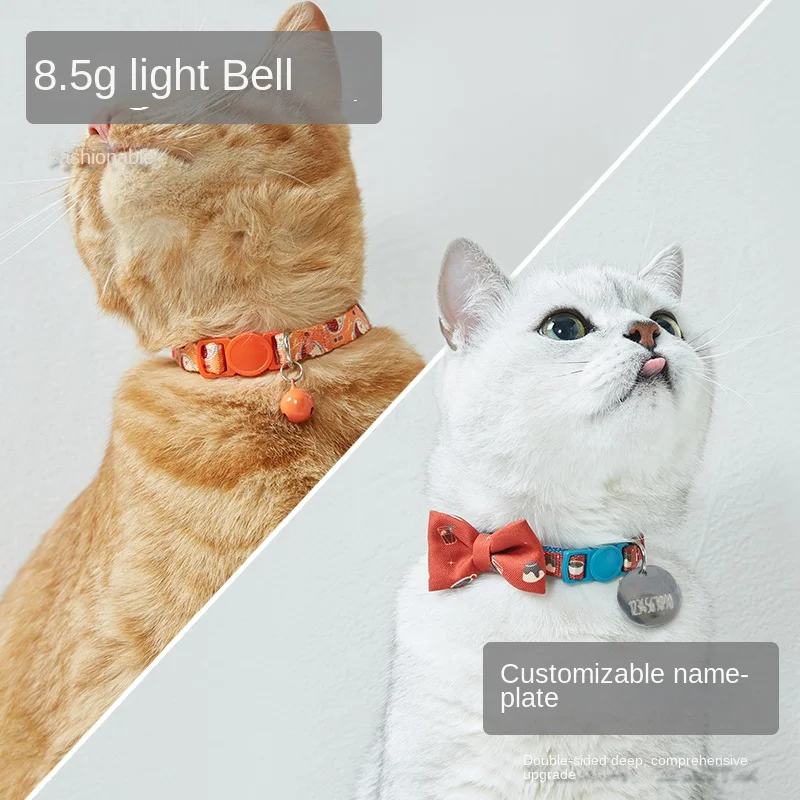 Cat Collar With Bow Tie And Bell Safety Buckle Adjustable Pet Collar Accessories