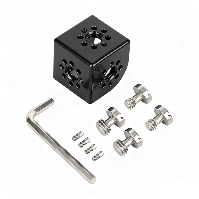 K43B Aluminum Camera Rigs Mounting Adapter with Black Anodized Finish, Right-Angle Connection, Easy Adjustment for DSLR and