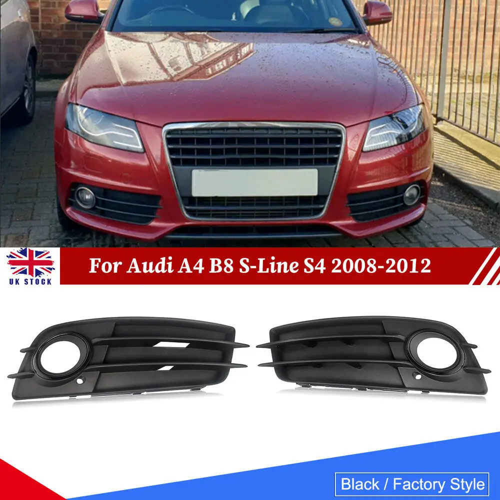 For Audi A4 B8 S-Line S4 2008-2012 Front Bumper Fog Light Cover Grille Bezel UK