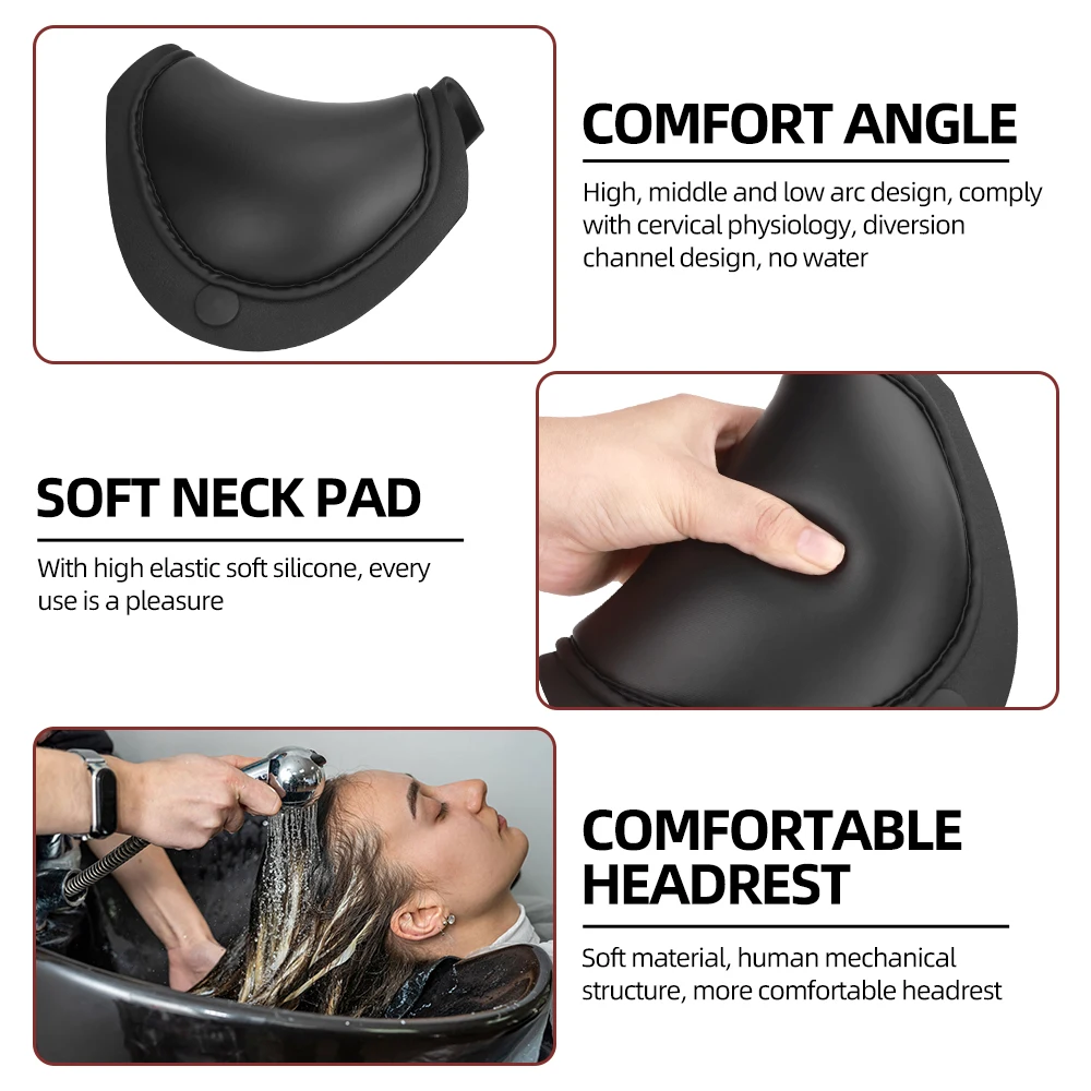 Soft Silicone Neck Rest Cushion for Shampoo Bowl Ergonomic Shampoo Sink Neck Support Pillow Salon Wash Basin