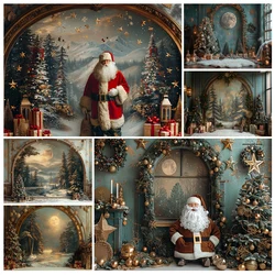 Xmas Snowy Mountain Valley Backdrops Kids Adult Photography Christmas Santa Forest Family Photocall Snowflake Backgrounds