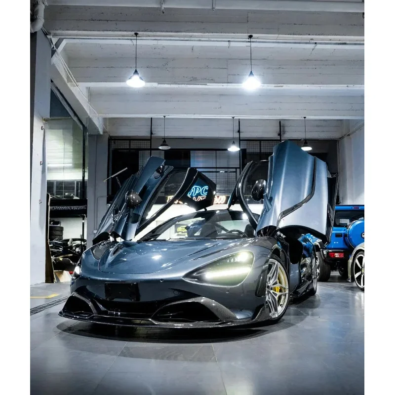 High-Impact FOR McLaren 720S Front Lip Skirt Spoiler Diffuser Fenders Carbon Fiber Black Sail Body Kit
