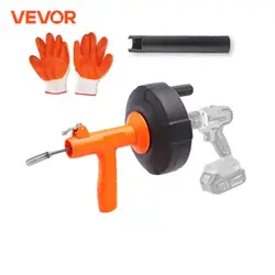 VEVOR Drain Cleaner Machine 25FT Automatic Tube Cleaner Blockage Unblocker Toilet Sewer Pipe Dredge Machine for Kitchen Bathroom