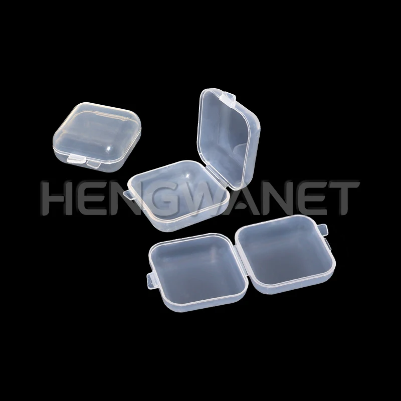 Mini Plastic Storage Box Transparent Jewelry Storage Box Container Portable Earring Ring Earplugs Packaging Storage Case