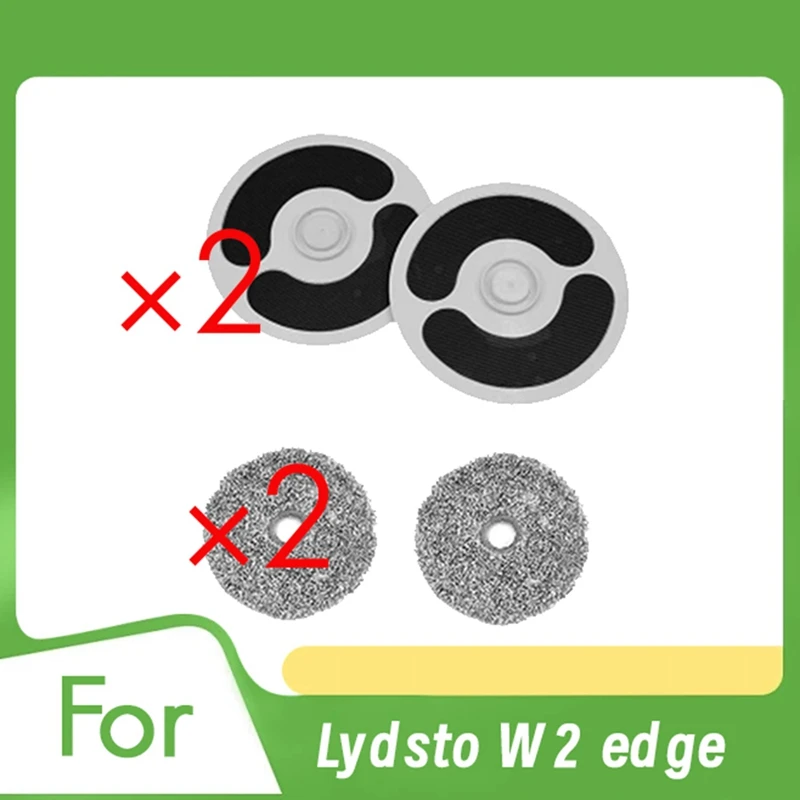 2 suporte de esfregão com 2 pano para robô aspirador de pó lydsto w2 edge, kit de limpeza, almofada de limpeza de chão