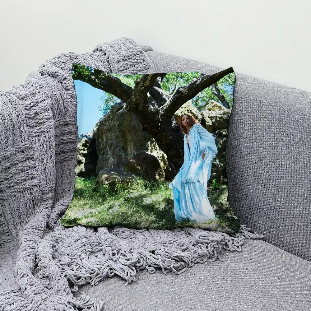 R-Ravyn Lenae Blue Island 30x30cm 45x45cm Pillow Case Decor Protective Covers Comfortable Soft For Sofa Living Room Home Office