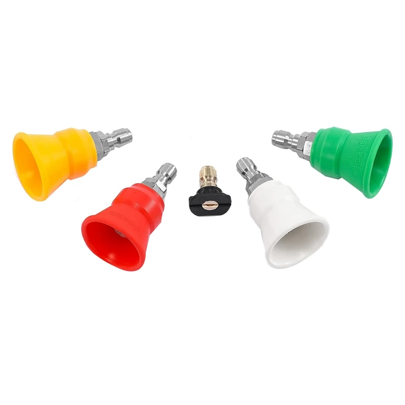 Pressure Washer Nozzle Guard, Power Washer Nozzle Tips 5 Pressure Washing Tips Plastic+Stainless Steel Orifice 3.0