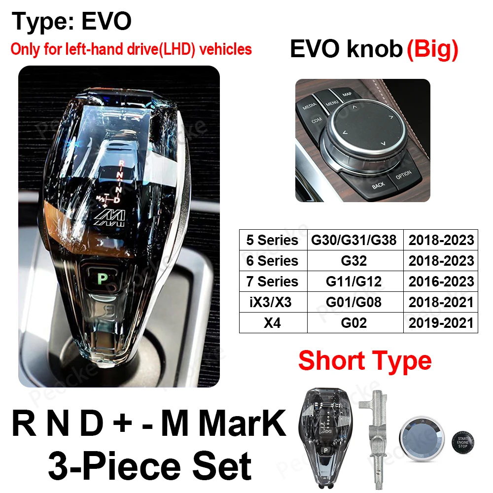 Crystal Versnellingspookknop Set Kort Type Voor BMW 5 Serie G30 G32 G01 G08 F15 F16 X5 X6 F26 F34 F36 F20 F30 Versnellingsbak Handvat