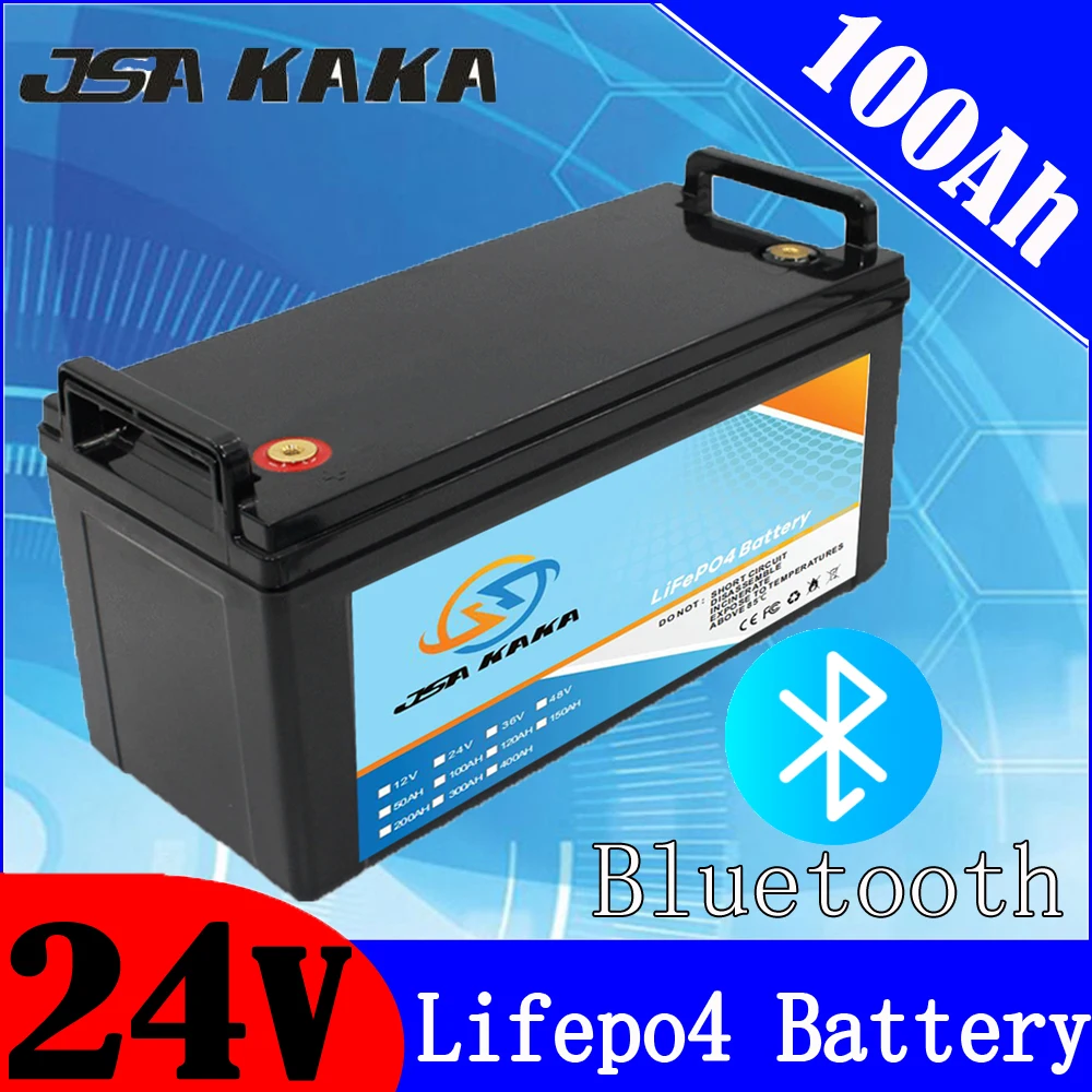 

24v ebike battery 24V 100Ah LiFePO4 Battery Bluetooth For Camping Solar RV Golf Car Waterproof Battery inverter solar system