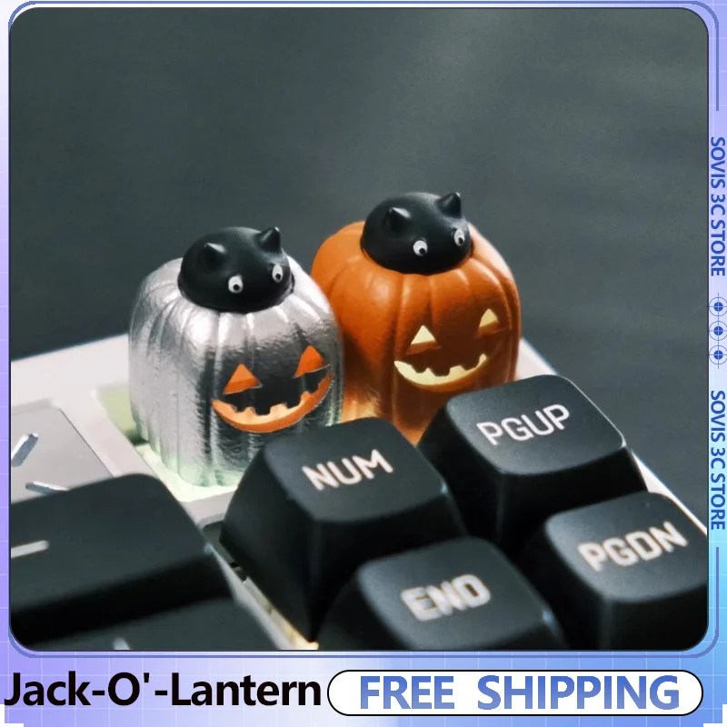 

Pumpkin Lantern Keycap Resin 1U Translucent Cute Artisan Keycaps CustomKey Caps MX Switch Mechanical Keyboard Halloween Gifts