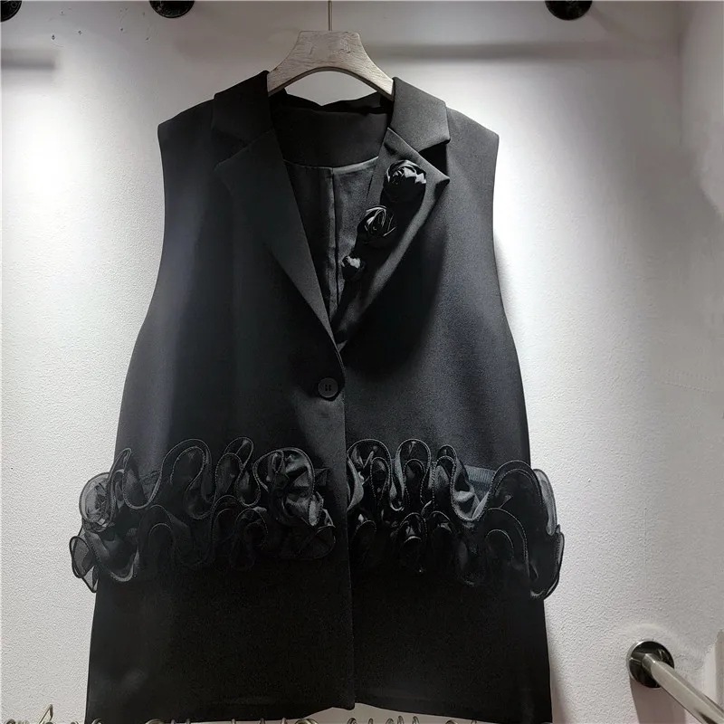 SuperAen 2026 primavera y otoño nuevos chalecos holgados personalizados de estilo europeo y americano a la moda con diseño de hongo de árbol comestible