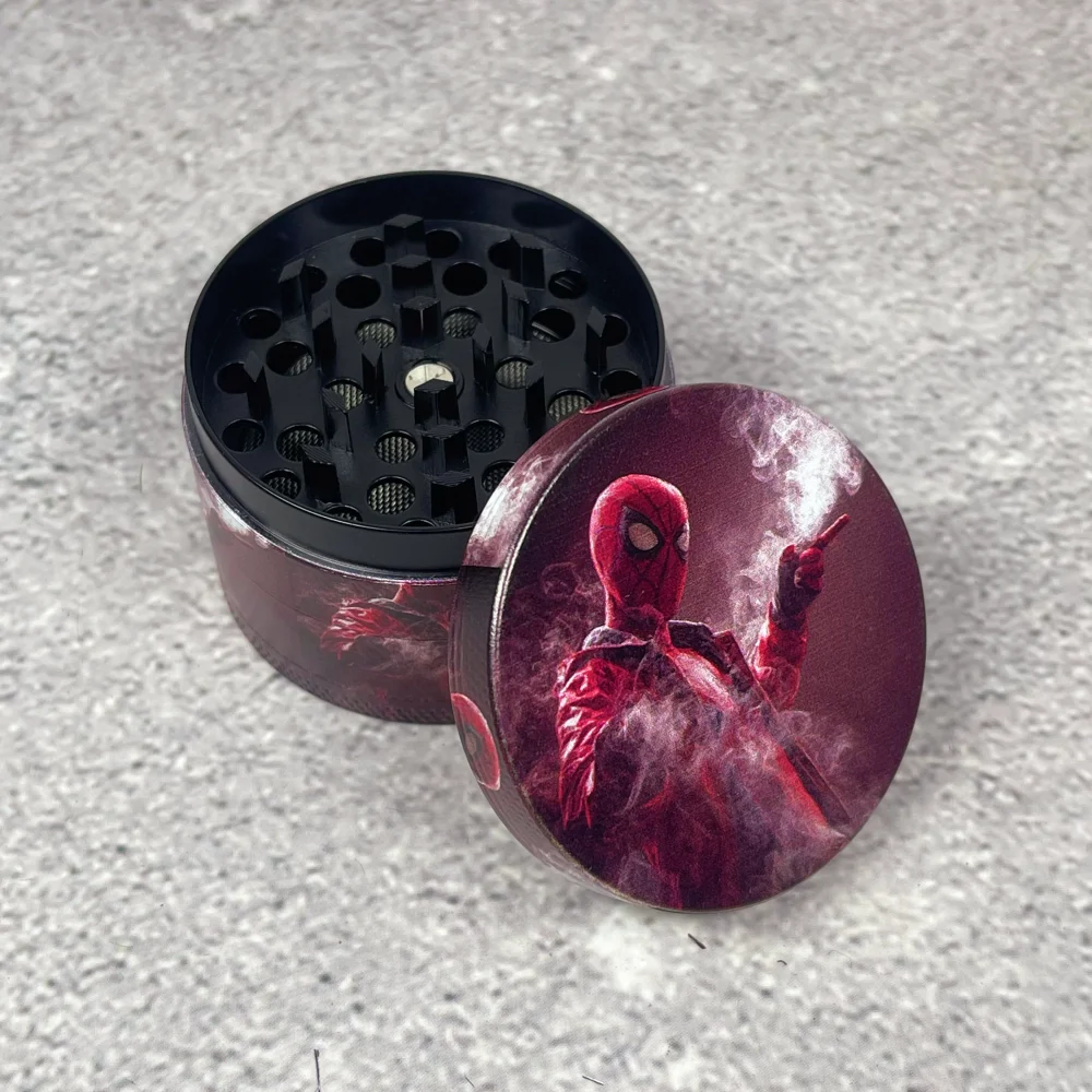 2inch Spider Man Metal Herb Grinder Cartoon Mill 4-Layers Mortar Tobacco Vanilla Bud Grinder Grass Cigar Smoking Cigarette Tool