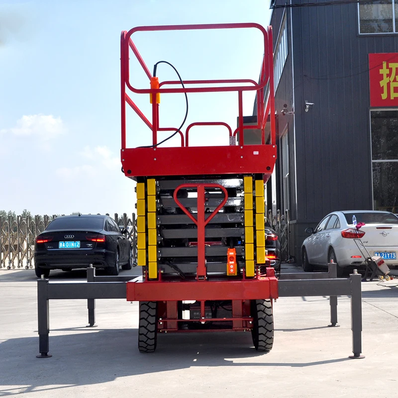 Mini Self-Propelled Elevator Work Platform 3m 4m 5m Scissor Lift With 300kg Capacity Battery Drive Small Lifter