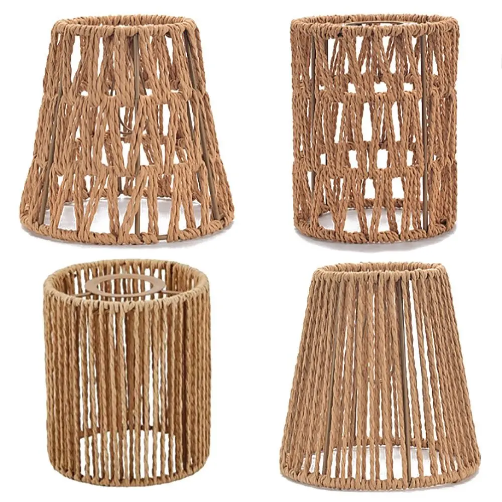 Creative Weaving Design Woven Lampshade Hanging Vintage Style Vintage Lampshade Light Fixture Cane Inspired Light Fixture Hotel