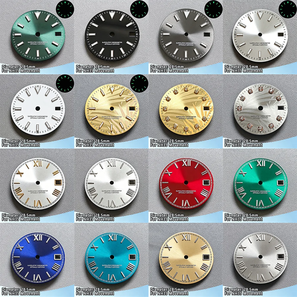 NH35 Dial 28.5mm Dials Single Calendar Watch Dial Suitable For NH35 Movement Watch Parts Can Support DIY Dial Customization Logo