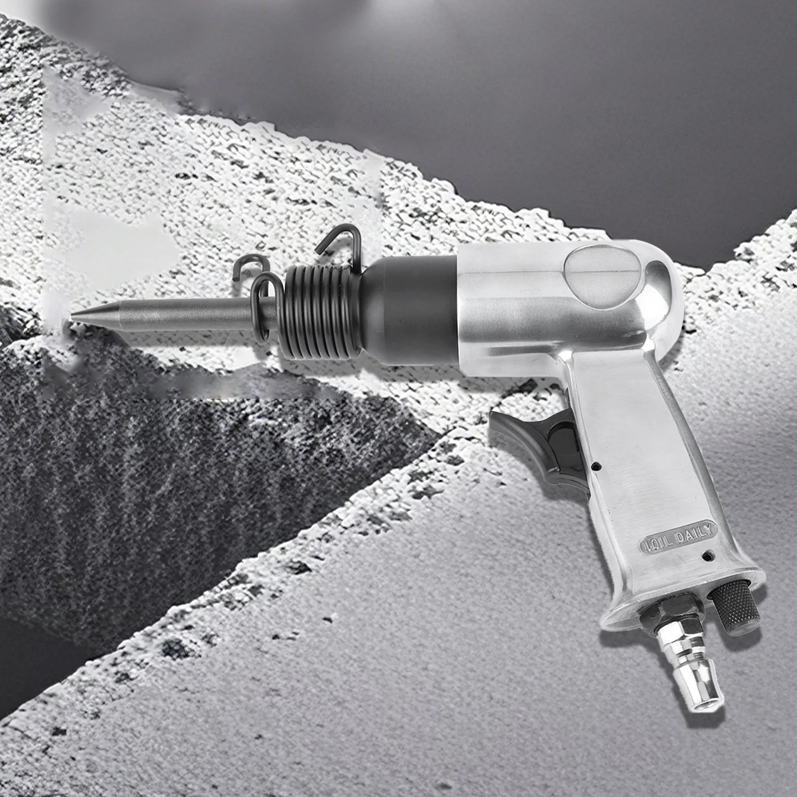 50 MM Professional Air Hammer Kit 4-Chisels Pneumatic Hammer 4500 BPM Pneumatic Shovel Spring & Fitting for Auto and Metal Work - 5