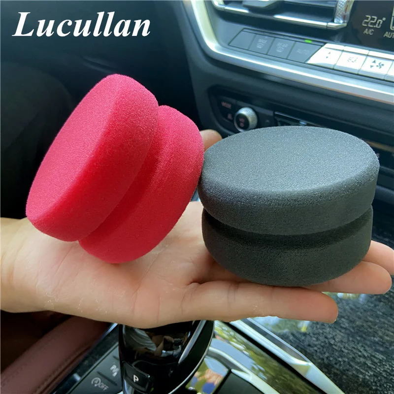 Lucullan Dual Sided Foam Wax Applicators Fit Hand Car Detailing Polishing Pad For Sealant Ceramic Coating Graphene Use