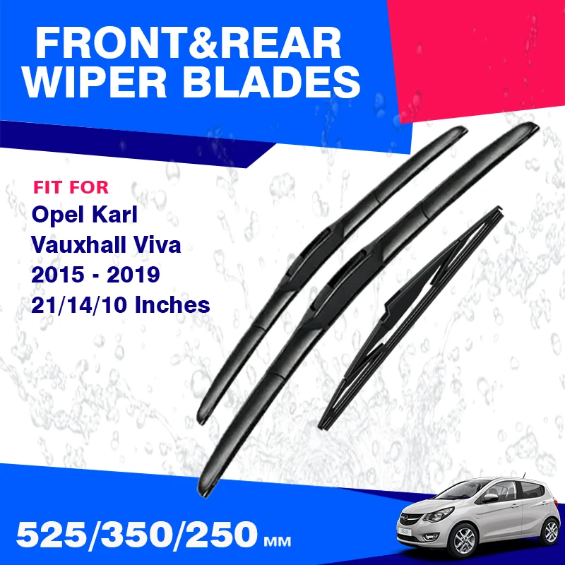 Front Rear Wiper Blades For Opel Karl Vauxhall Viva SE Rocks 2015 2016 2017 2018 2019 Accessories Windshield Windscreen Brushes