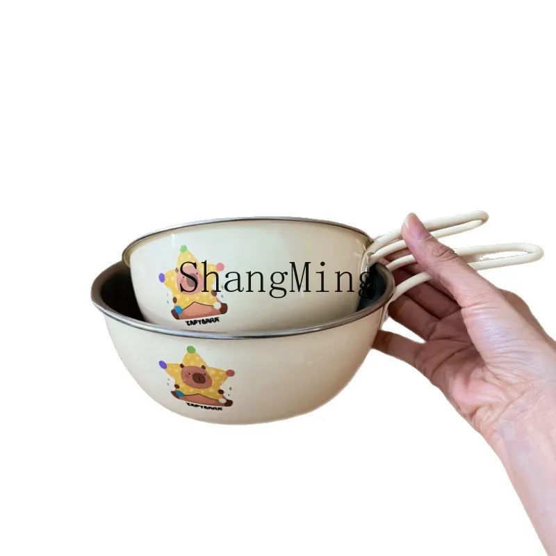 

DSA instant noodle bowl with handle stainless steel one-person rice bowl household bibimbap large capacity