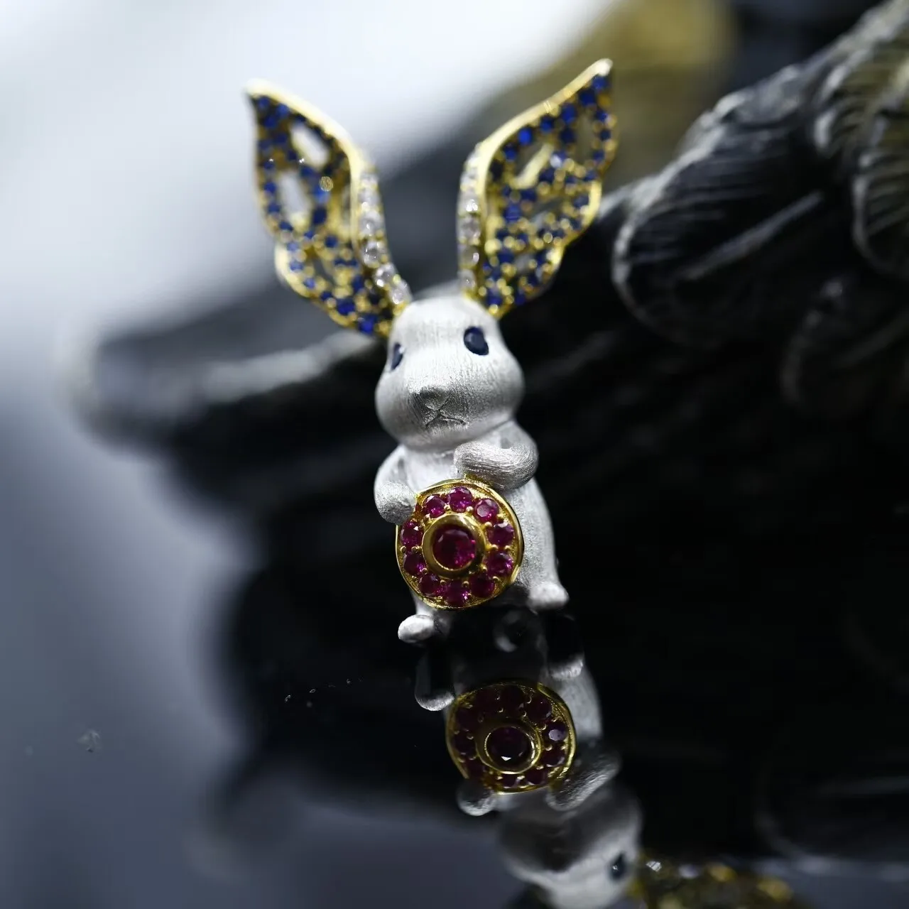 

Изысканная брошь из серебра S925 с пескоструйной обработкой в виде милого кролика, модное украшение для груди, подарок для женщины