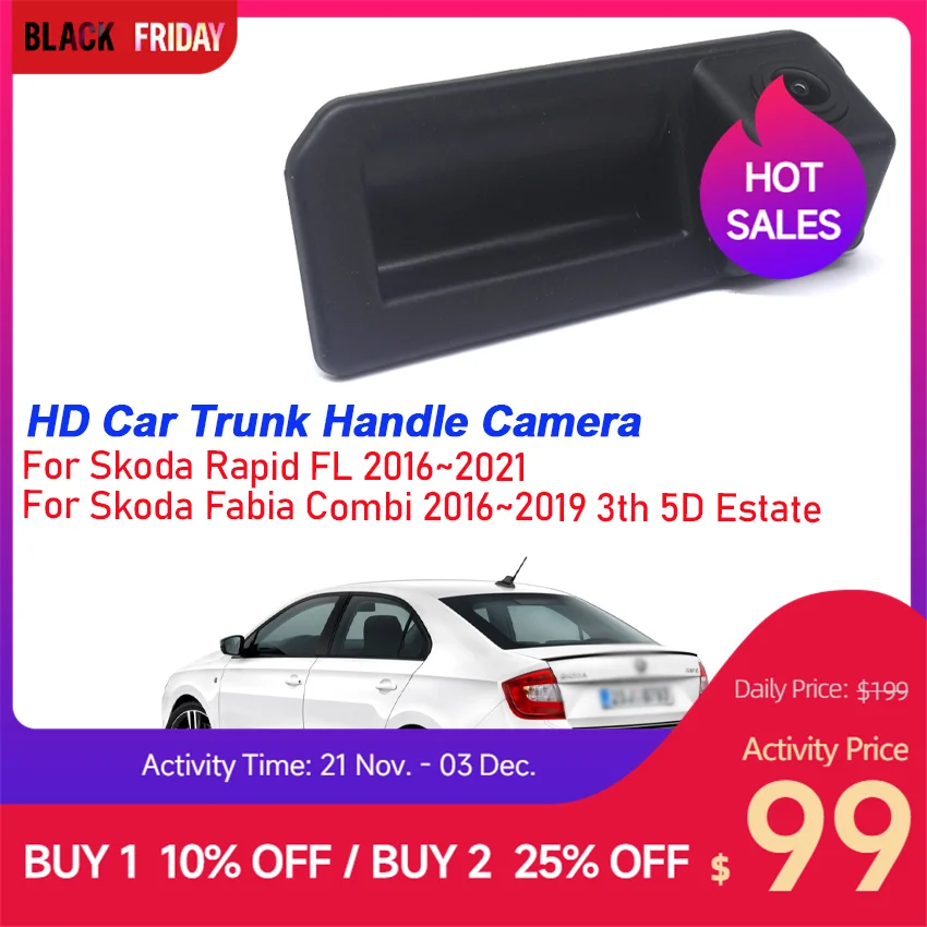 Trunk Handle camera CCD HD Rear View Parking backup Camera ​For Volkswagen Jetta VS5 VS7 Viloran Sagitar T-Cross 2019~2021