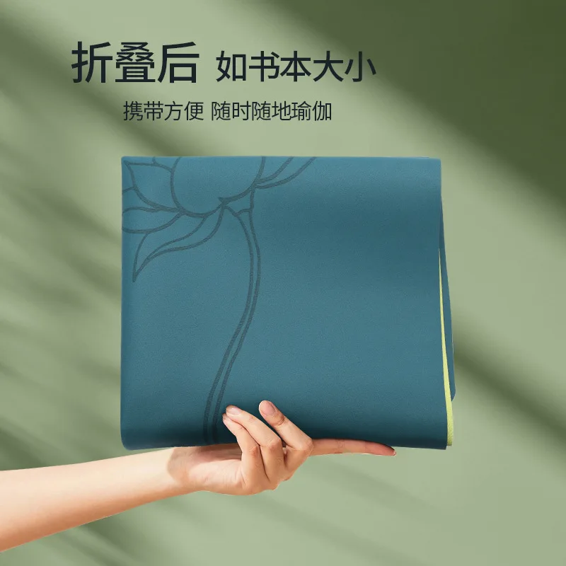 Silent Shock Absorption Home Yoga Dance ******** Rope Exercise Fitness PU + Rubber Folding Non-Slip Yoga Mat