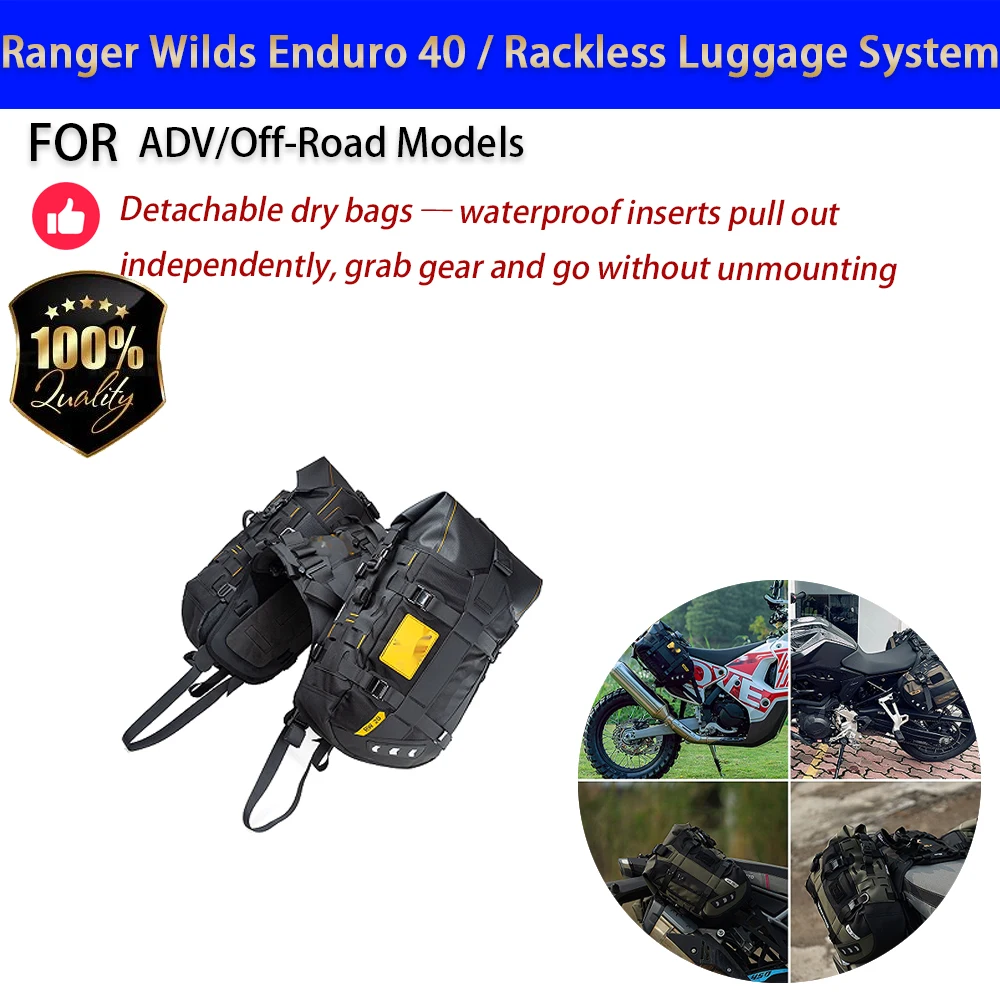 Für Motorrad Westwind 40L Rackloses Wasserdichtes Gepäcksystem Offroad-Touring Ohne Bohren Motorradzubehör