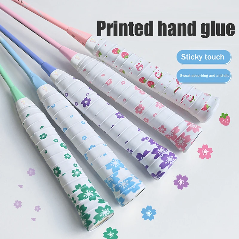 1 قطعة ساكورا طباعة التنس وكرة الريشة شريط لحام العرق ماصة امتصاص الصدمات عدم الانزلاق مقاومة للاهتراء للمعدات الرياضية