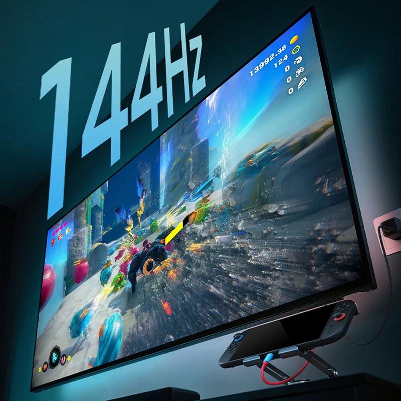 Adapter CABLETIME 4K144Hz USB-C na HDMI z PD 100W, kabel USB-C na HDMI, idealny do Switch 2/1 OLED, PS4/5, Nintendo — zdjęcie produktu 5