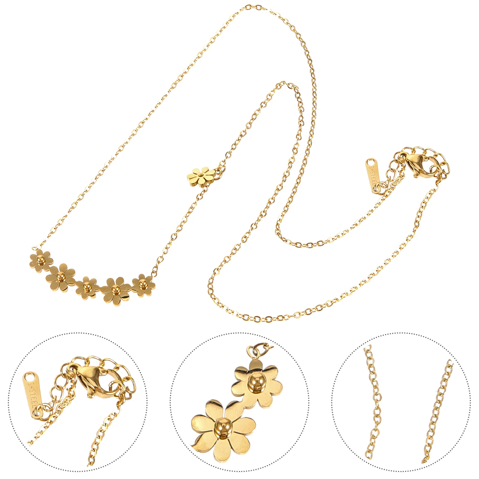 

Dainty Flower For Women Retro Minimalist Pendant Neck Jewelry Aesthetic Charm Clavicle Chain Metal Female Necklace Chain