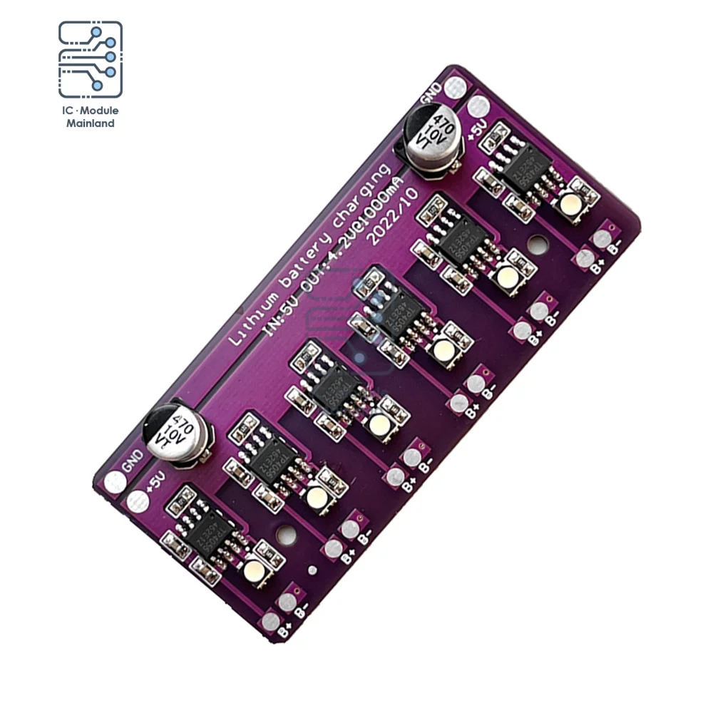 5V 1A Charging Module 4056 18650 Lithium Battery Charge Discharge Integrated PCB Board Supports Six Independent Battery Groups