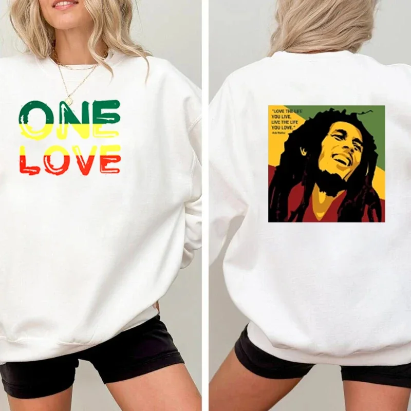 

Rapper Bob Marley Printed Retro Style Comfortable Crew Neck Sweatshirt Music Apparel Gift For Fans