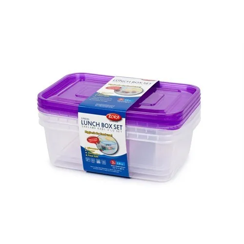 Bora BO538 Storage Container Rectangle Deep 3 Pcs Set 2.8 L