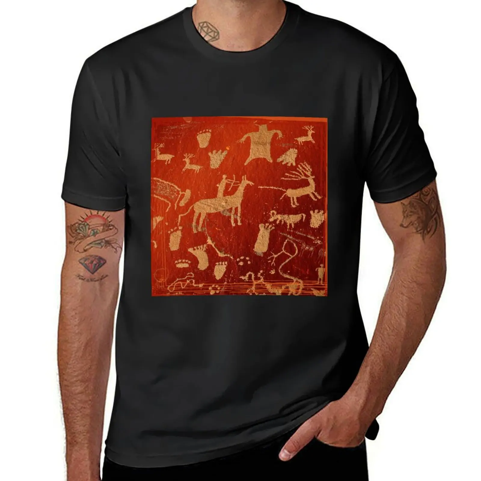 Petroglyphs on newspaper rock at Canyonlands national park T-shirt quick drying boys animal print sweat shirts, men