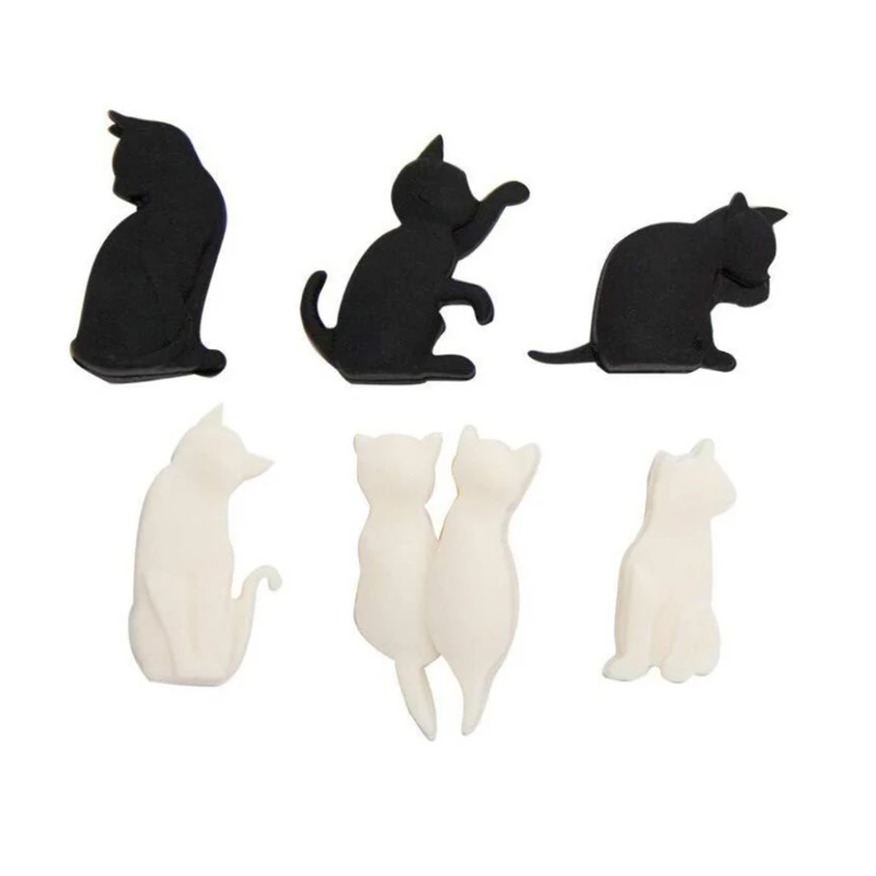 Wine Glass Markers 6pcs Funny Animal for Cat Stickers Multi-colored Blend Labels